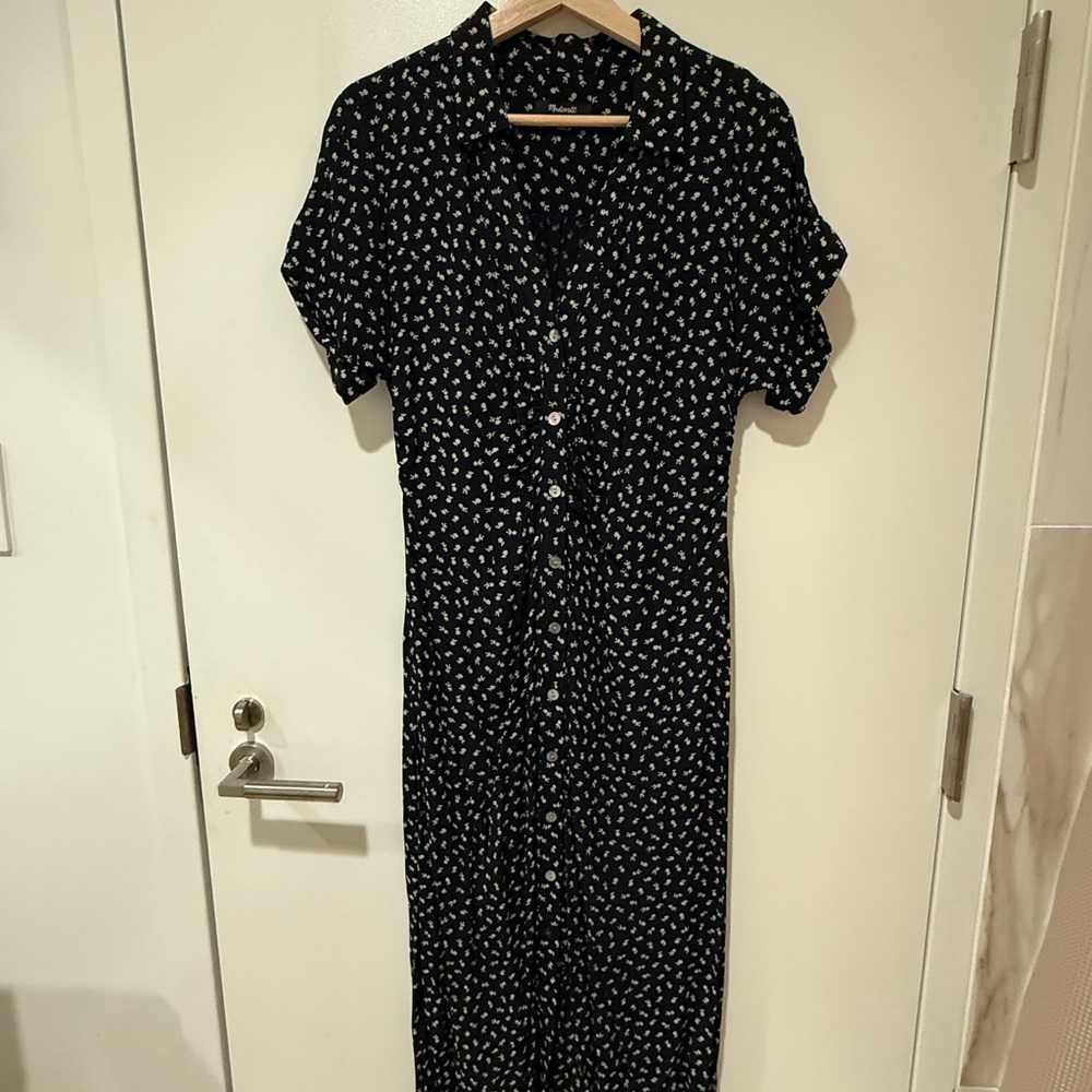 Madewell Black and White Patterned Women's Dress